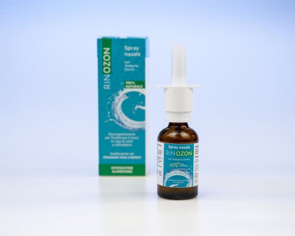RINOZON - Spray nasale decongestionante all'ozono per raffreddori, rinosinusiti e riniti allergiche - 30 ml